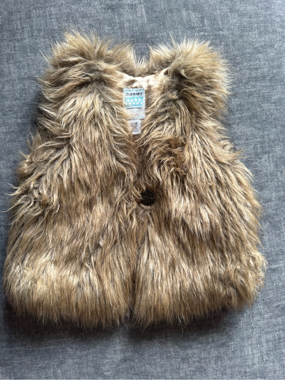 Old Navy Faux Fur Vest in Brown and Tan